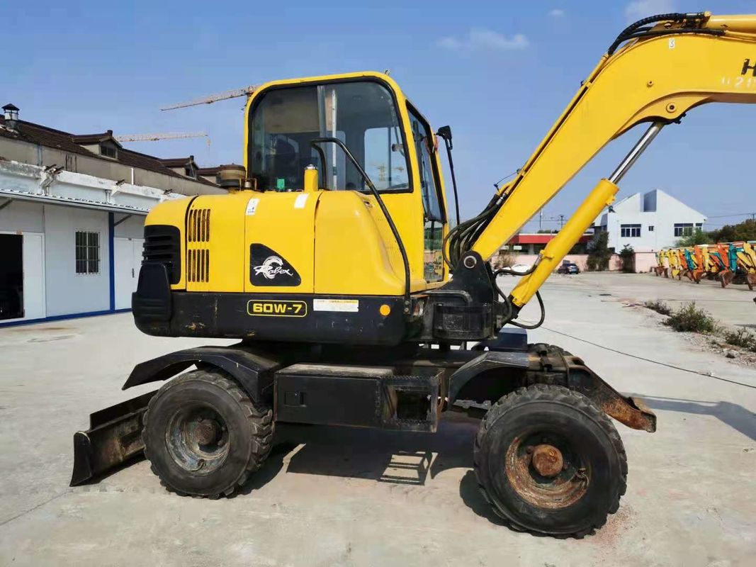 6 Ton İşlemeye Hazır Kore İthalatlı Hyundai R60-7 Kullanılmış Tekerlekli Kazıcı