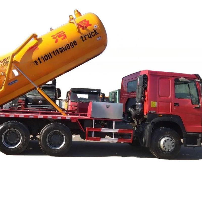 Euro 3 336hp Kullanılmış Howo 6*4 Vacuum Truck 10 Cbm Kanalizasyon Süpürme Kamyonu İyi durumda