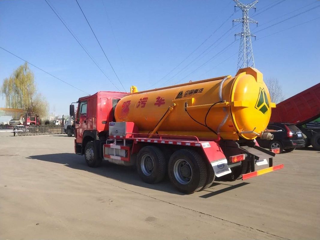 Euro 3 336hp Kullanılmış Howo 6*4 Vacuum Truck 10 Cbm Kanalizasyon Süpürme Kamyonu İyi durumda