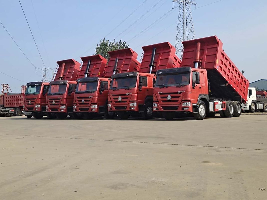İkinci el 371hp atık kamyonu kullanılmış Howo 6x4 Multimedia sistemi 10 tekerlekli tipper kamyonu