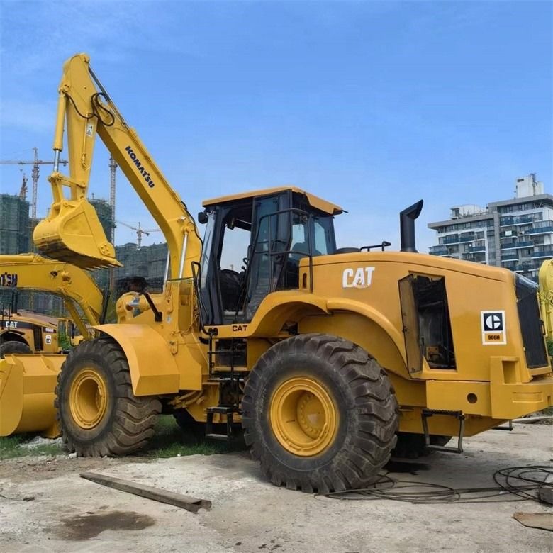 24 Ton Kullanılmış 966H Cat Japon orijinal tekerlekli yükleyiciler düşük çalışma saatlerinde perakende için
