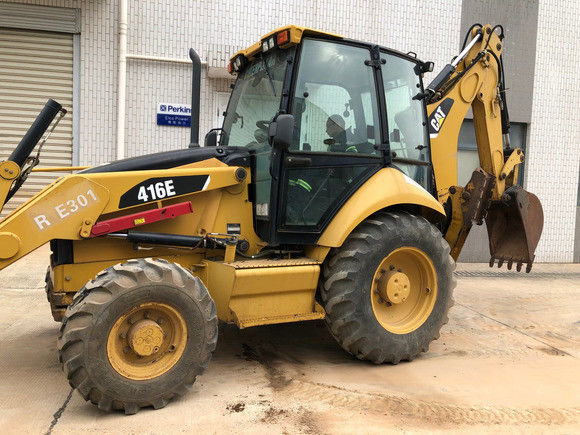 6792 10200 kg Makine Ağırlığı Kullanılmış Caterpillar 416E Backhoe Loader 162 kw Orijinal Şimdi