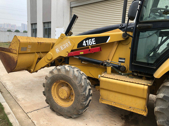 6792 10200 kg Makine Ağırlığı Kullanılmış Caterpillar 416E Backhoe Loader 162 kw Orijinal Şimdi